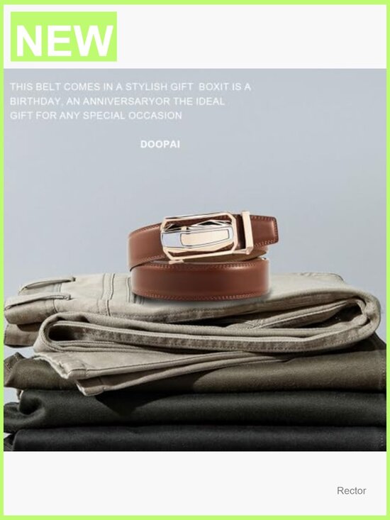 Founders & C Men Adjustable Ratchet Belt - Genuine Leather Dress Belt, Custom Fit, 32 Notches